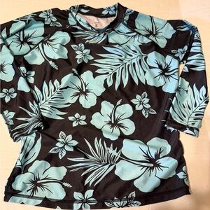Tropical Floral Women's Swim Rash guard size small